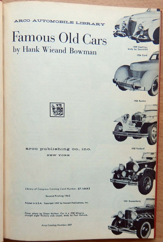 Famous Old Cars (coches Antiguos Famosos) Hank Wieand Bowman