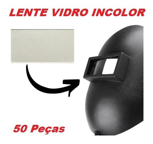 50 Lentes Incolor Transparente Proteção P/ Máscara De Solda