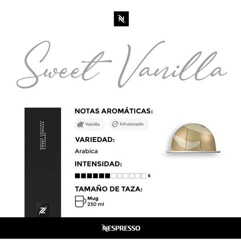 30 Cápsulas Nespresso Vertuo Melozio Bianco Doppio Vainilla