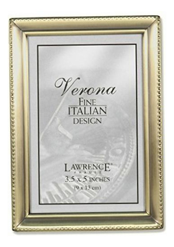 Lawrence Frames 11435 Antique Gold Bead Picture Frame, 3.5 Color Oro satinado