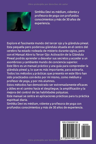 Abre Tu Tercer Ojo, Simhika Devi, Spanish Edition