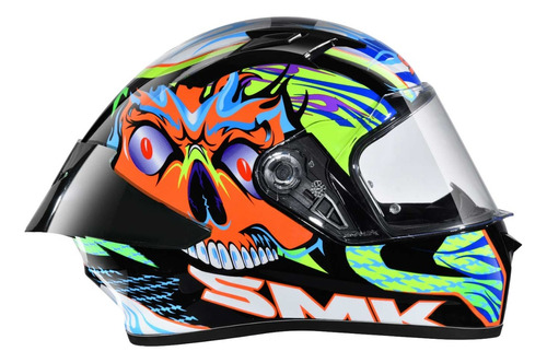 Casco Moto Smk Stellar Skull + Visor Adicional - Omi