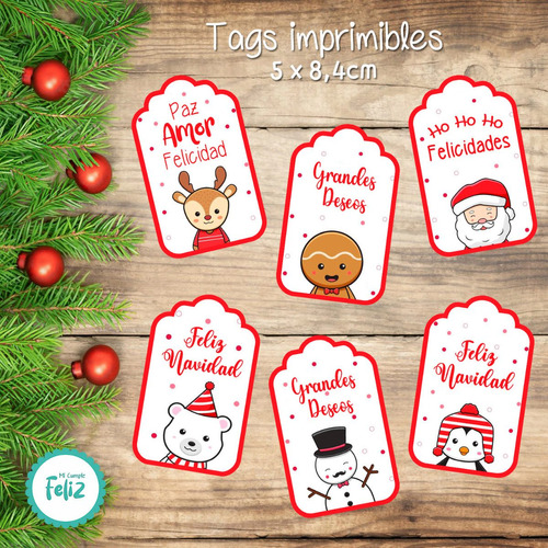 Kit Imprimible Navidad Tags/etiquetas Multiusos No Editable