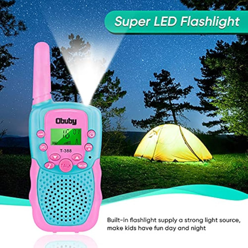 Walkie Talkies Para Niños 3 Pzs Gran Alcance Con Linterna D
