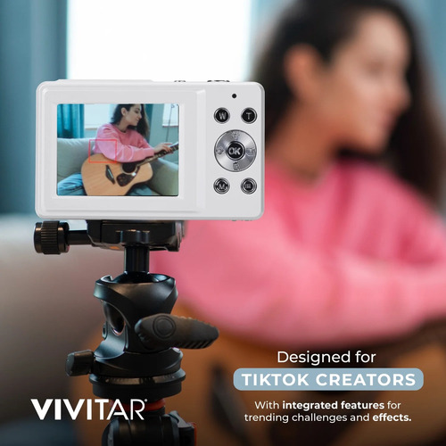 Camara Digital Vivitar Popnap Vec S124 44mp 16x Zoom Lcd 2.4 Blanco