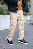 Comprar Jean Baggy Hombre Multibolsillo Beige Tendencia