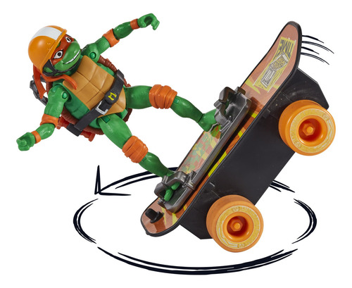 Figura De Fricción Tortugas Ninja Skateboard Juguete Interac