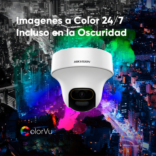 Hikvision Kit De 4 Cámaras De Seguridad Ptz Con Micrófono Integrado Domo Pt 2mp Imagen A Color 24/7 Para Uso En Interior + Dvr 8mp 4 Canales Turbohd + 4 Canales Ip + 2tb Hdd Ids2ce70df3t-plus-sc+2tb