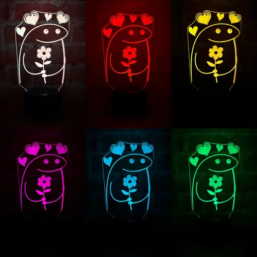 Lámpara De Noche Led Flork Enamorado Holograma Regalo Pareja
