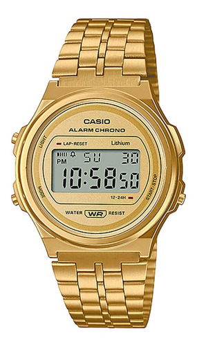 Relógio dourado Feminino  Casio Vintage A171weg-9adf