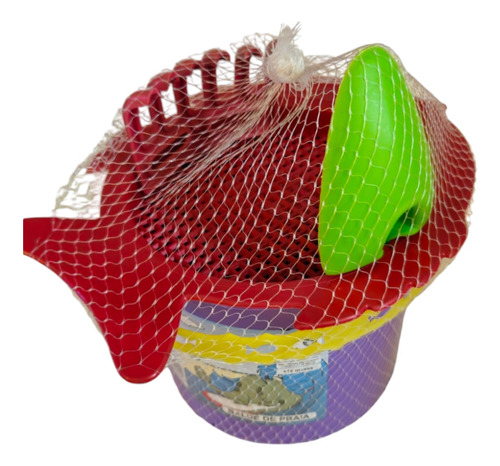 Baldinho De Praia Infantil Com Peneira, Pazinha E Rastelo