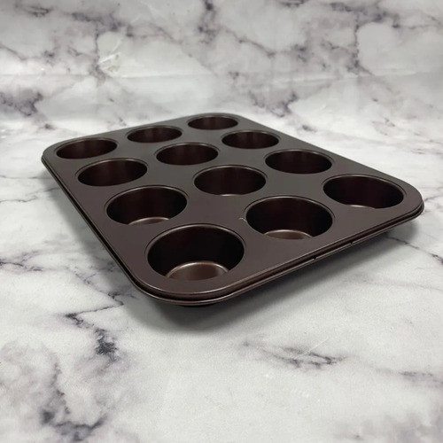 Molde Para Muffin 12 Espacios Cupcakes Placa Teflon Chocolate
