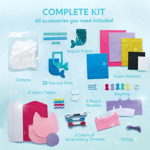 Kit De Costura Klever Kits My First Felt 7 Projects Kids 6+