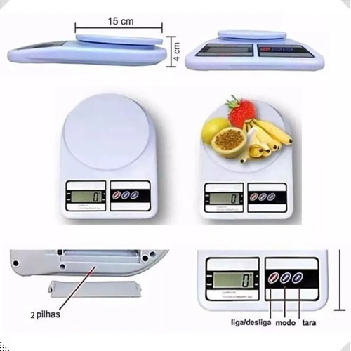 Báscula de cocina digital de alta precisión para alimentos de hasta 10 kg, color dorado y blanco, capacidad máxima de 10 kg