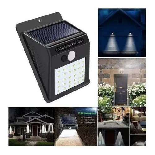 Lampara Foco Led Luz Panel Solar Sensor Movimiento