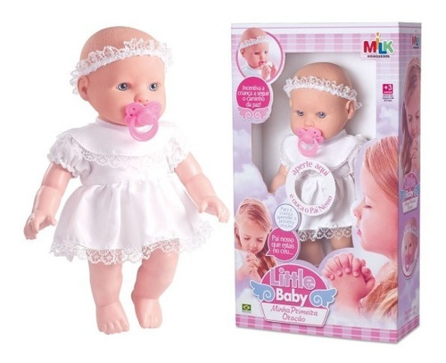 Imagem 1 de 6 de Boneca Menina Infantil Bebe Nenem Reza Ora - O Pai Nosso