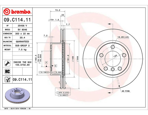 Jogo Completo Freio Brembo Bmw125i 2.0 (f30) 11 À19