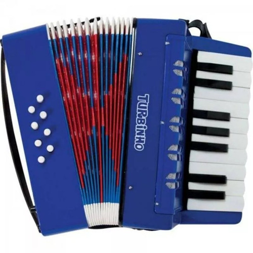 Acordeon Sanfona Infantil Turbinho 8 Baixos Azul 104-bl Novo