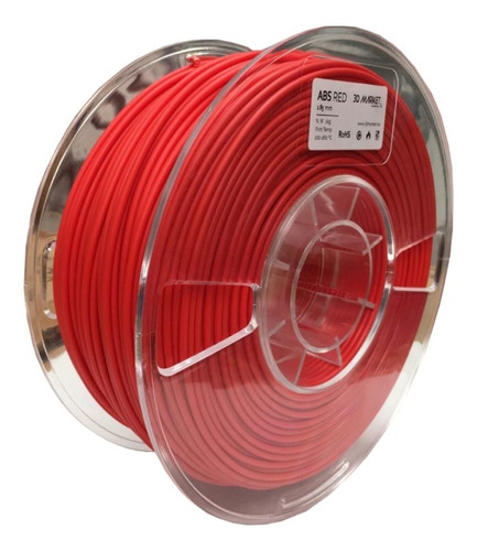 Filamento Abs 3 Mm Mm 3d Color Rojo Red De 1 Kg 3 Mm