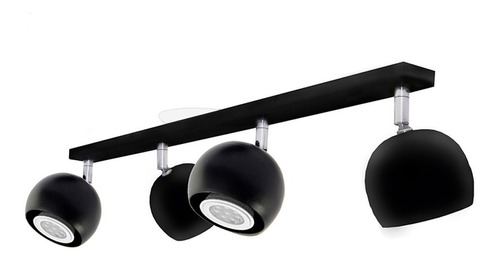 Lampara Aplique Techo Pared Gioluce TINI-GAP-4 Luces Bocha Negro Cromo