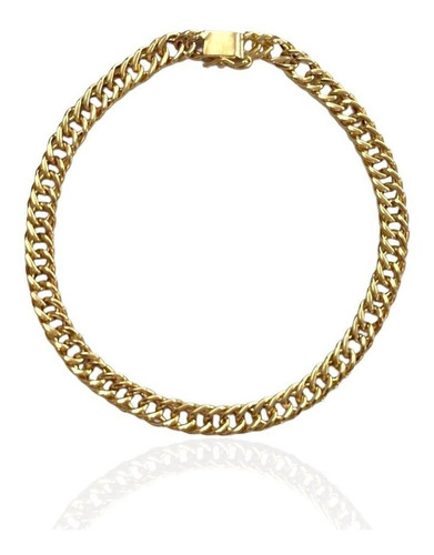 Pulseira Nil Elo Duplo Ouro 18k 750 21 Cm