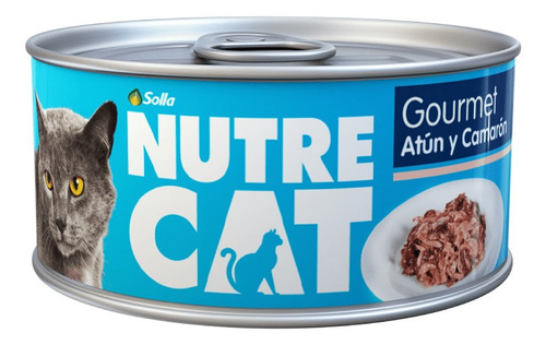Alimento Húmedo Para Gato Nutrecat Lata Atún Y Camarón 85 Gr