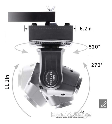 Moving Farol Head Spot Led 60w 8 Cores + 8 Desenhos Dmx