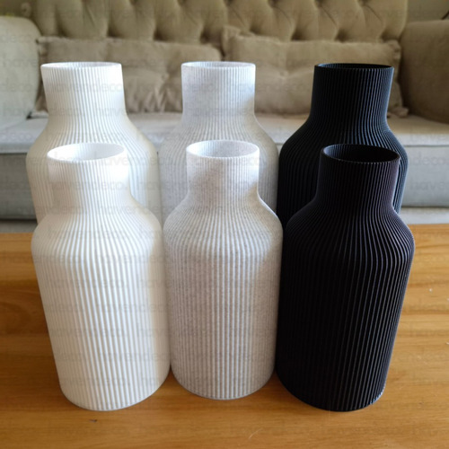 Combo Jarron Botella Decorativo Moderno Clasico Florero 21cm Mármol