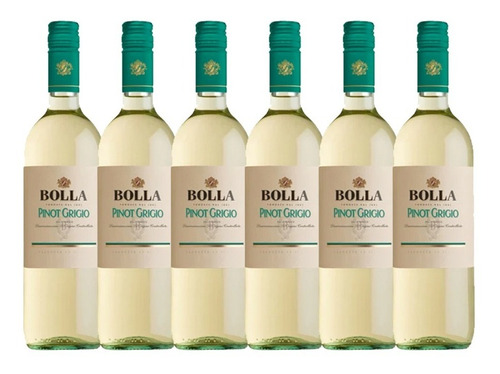 Pack De 6 Piezas De Vino Blanco Bolla Pinot Grigio 750 Ml