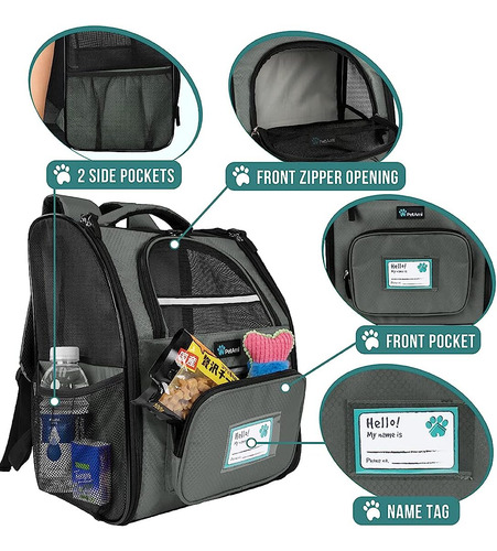 Mochila De Lujo Para Gatos Soporte De Respaldo De Cojín