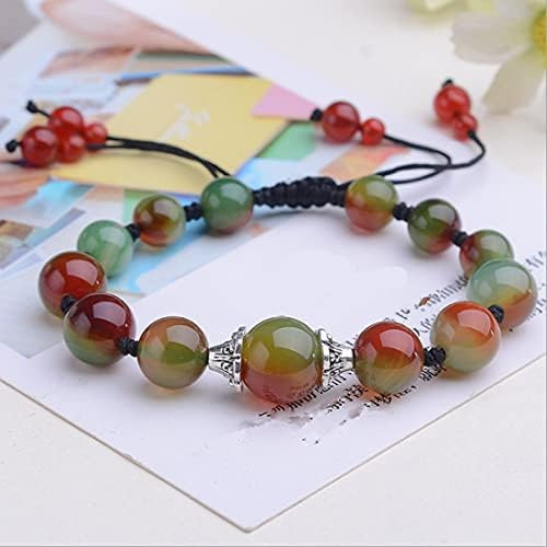 Hermosa Pulsera Hecha A Mano Con Cuentas De Ágata De Pavo Re