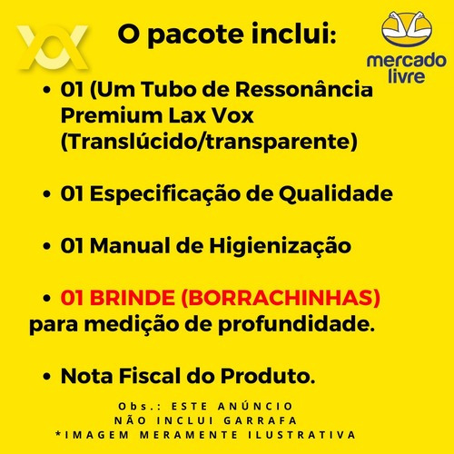 Tubo Ressonância Lax Vox Original Etvso 35cmx9 Translucido