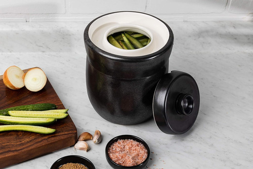 Olla De Cerámica Para Fermentación 3l Con Pesas