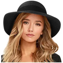Comprar Gorros Sombreros Y Boinas De Paja Para Mujer Negro Talla M