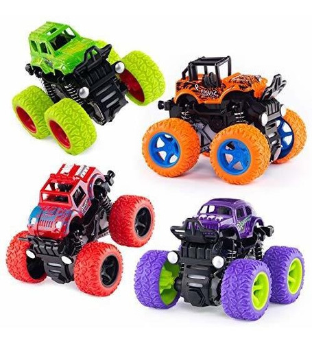 Paquete De 4 Juguetes De Monster Truck Para Niños Y Ni...