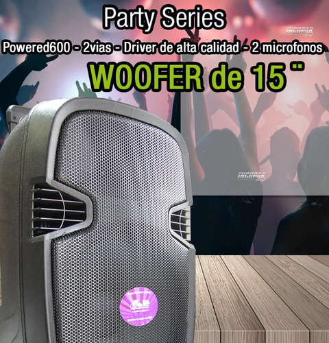 Bafle Potenciado 15'' Pl600 Bateria Bluetooth Usb 2 Micro In