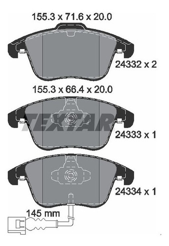 Imagen 7 de 12 de Juego De Pastillas Delanteras Audi Q5 Marca Textar Alemanas