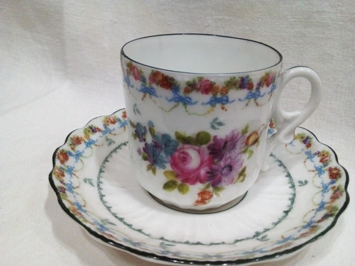 Porcelana Viejo Viena Taza Y Plato De Café 