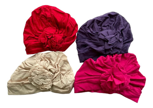 Set De 4 Turbante Para Bebé Niña Recién Nacida A 9 M Cabeza 