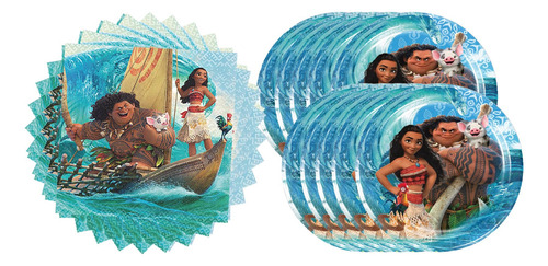 Artículos De Fiesta Con Temática De Fenghu Moana, 20 Platos