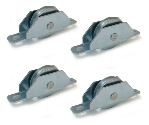 4 Ruedas 32mm Acero C/ Ruleman  Canaleta Redonda