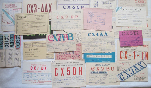 25 Postales Antiguas Qsl Radio Aficionado De Uruguay