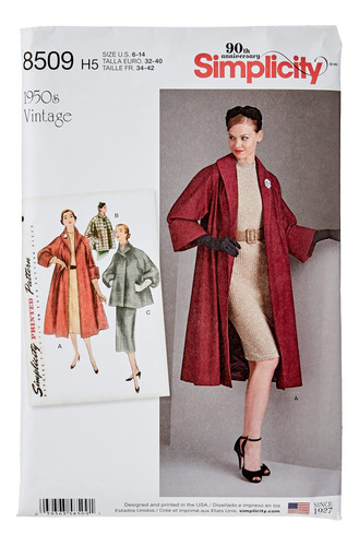 Patron Chaqueta O Abrigo Vintage Para Mujer (talla H5)