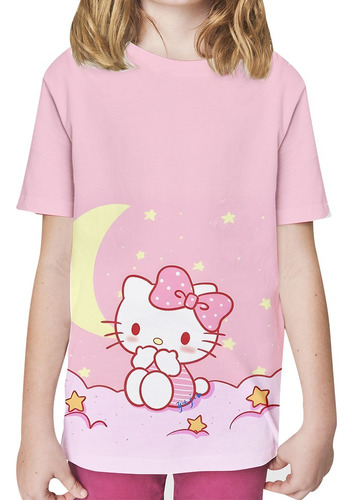 Franela Hello Kitty Luna Kawaii Niñas Por Encargo 
