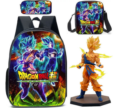 4 Unidades/set Mochila Dragon Ball Goku+bandolera +estuche