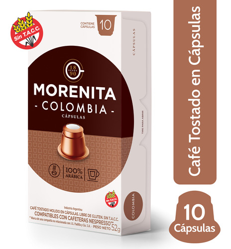 Cafe En Capsulas La Morenita Espresso Colombia 10 Capsulas