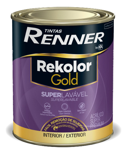 Pintura Rekolor Gold Premium Super Lavable Renner 800 Ml