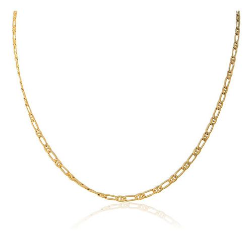 Cadena, Collar, Gargantilla De Oro Laminado 18 K #16i Color Dorado