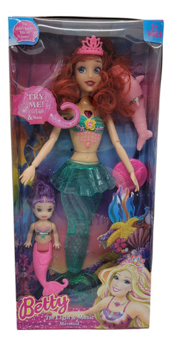 Muñeca Ariel La Sirenita Con Luz Sirena 30cm!