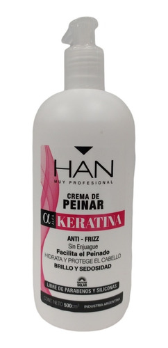 Crema Para Peinar Keratina Anti Frizz 500 Cm3 - Han